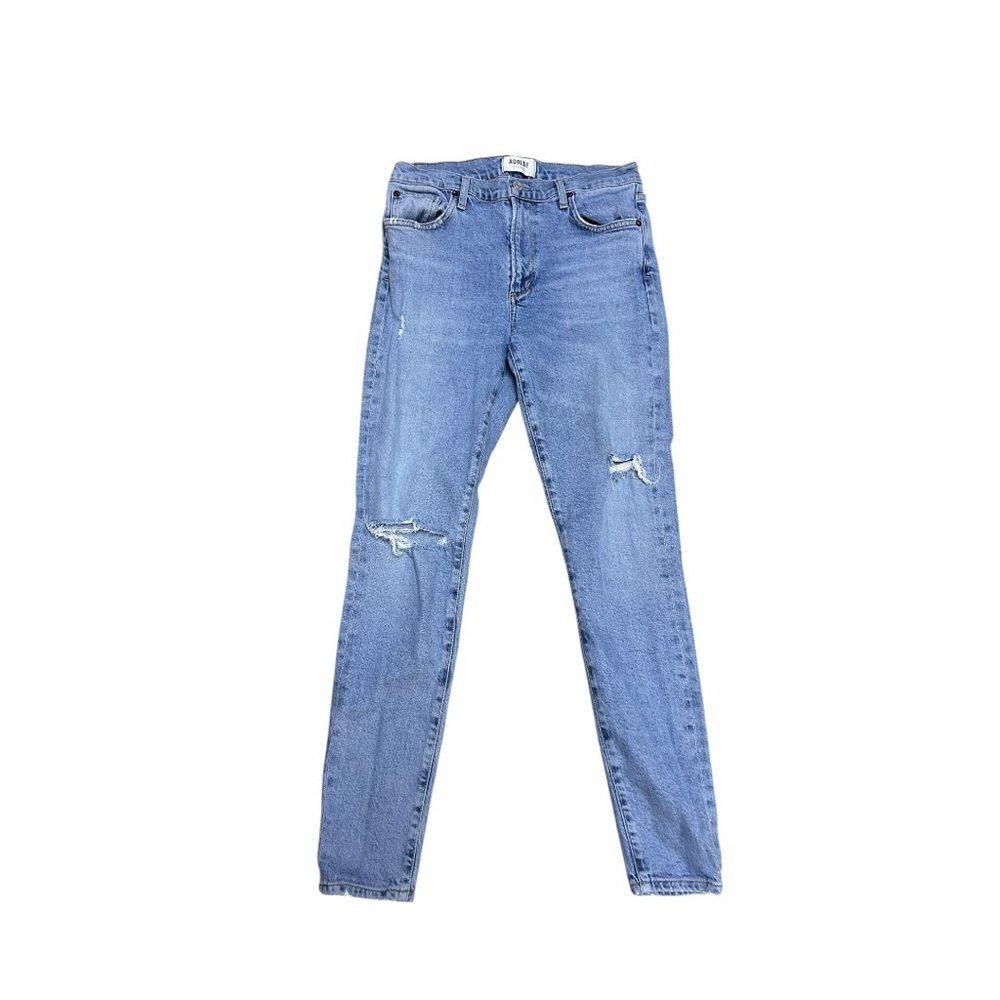 Agolde- Sophie Mis Rise Skinny Ankle Distressed Size 27 - Picture 2 of 9
